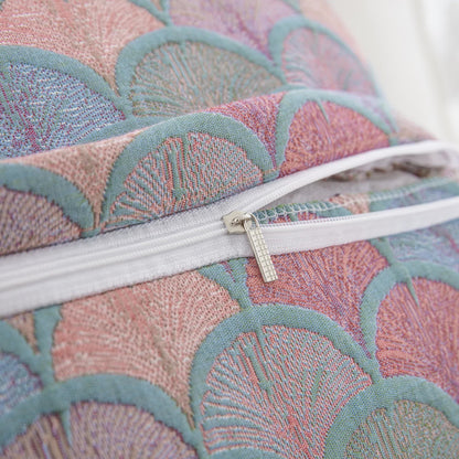 Taies d'oreiller en gaze de coton jacquard motif écailles de poisson (2 pièces)