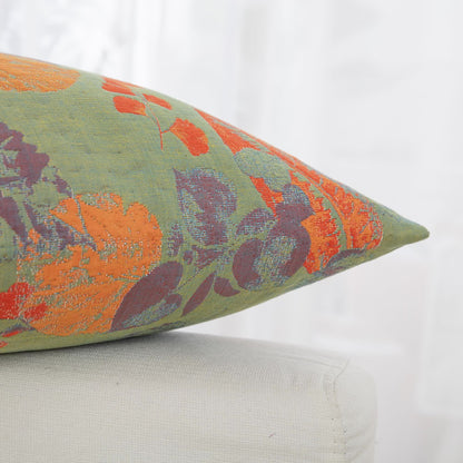 Taies d'oreiller en gaze de coton à trois couches avec motif de feuilles (2 pièces)