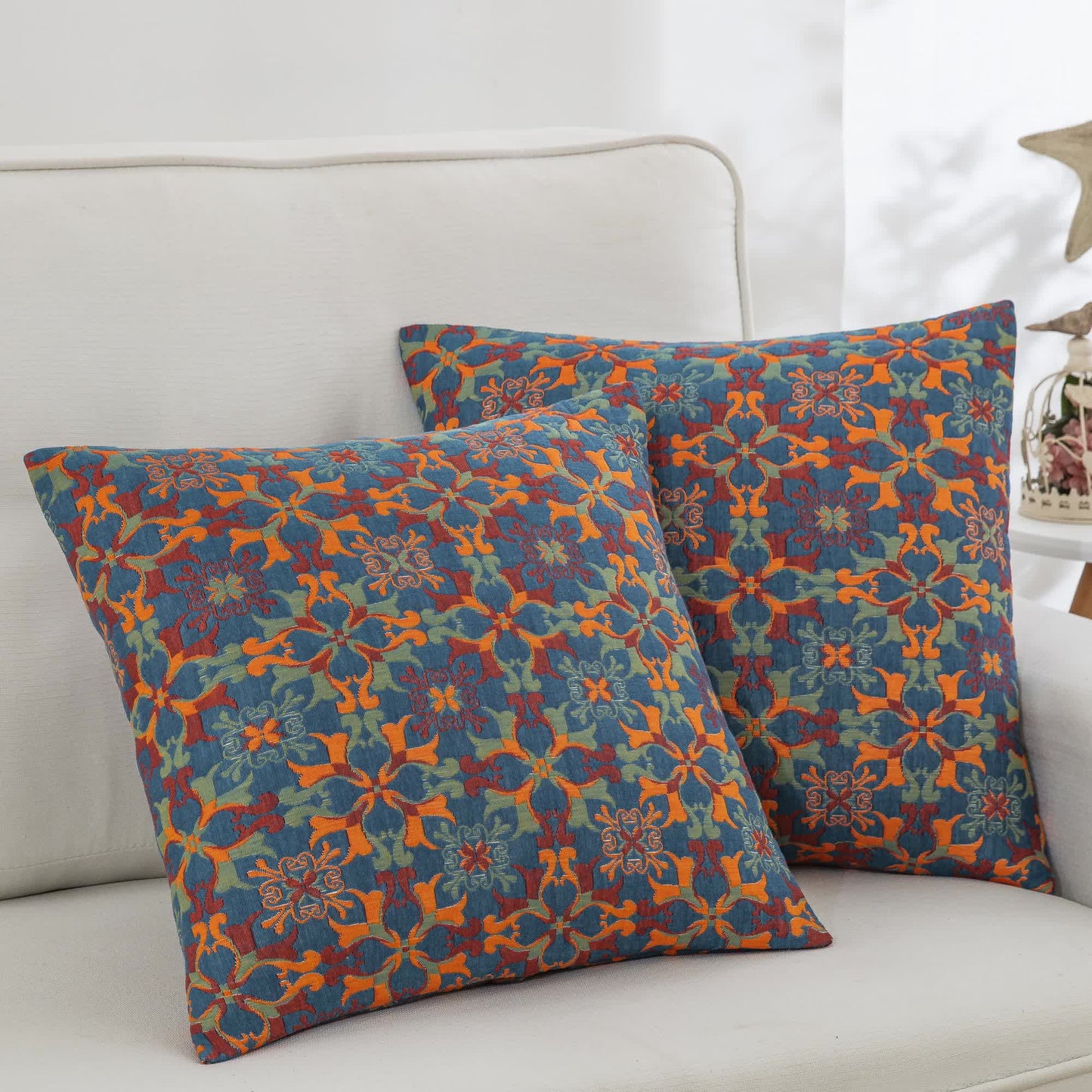 Taies d'oreiller en gaze de coton style mandala bohème (2 pièces)
