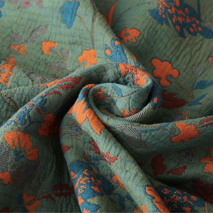 Couette réversible en pur coton avec motif floral rétro