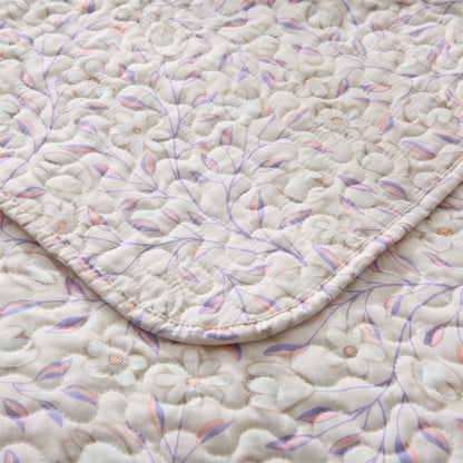 Linge de lit d'été matelassé en coton à motif floral