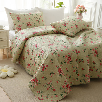 Linge de lit élégant en coton matelassé aspect rose