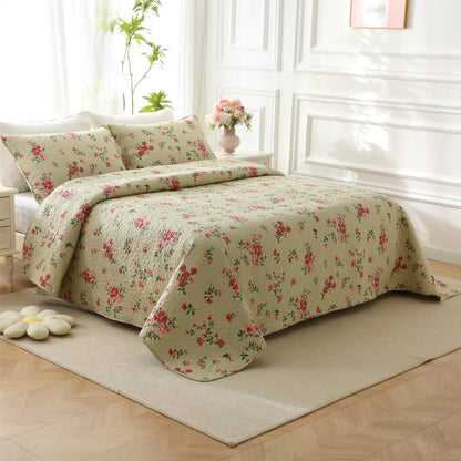 Linge de lit élégant en coton matelassé aspect rose