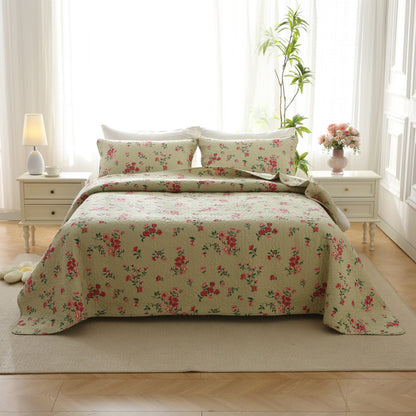 Linge de lit élégant en coton matelassé aspect rose