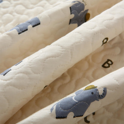 Joli linge de lit matelassé en pur coton avec motif éléphant