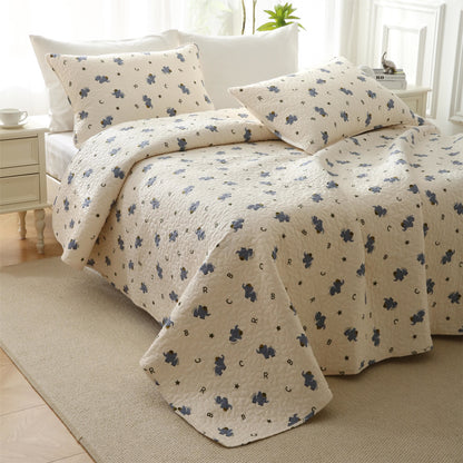 Joli linge de lit matelassé en pur coton avec motif éléphant