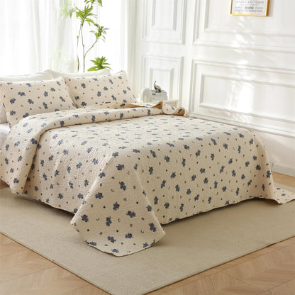 Joli linge de lit matelassé en pur coton avec motif éléphant