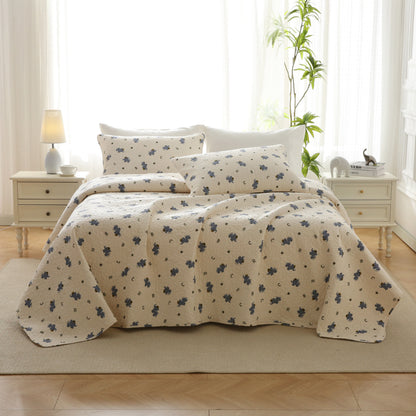 Joli linge de lit matelassé en pur coton avec motif éléphant