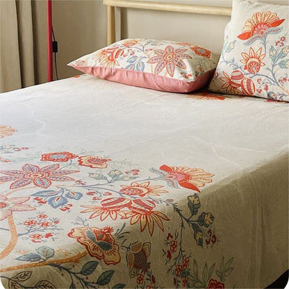 Couette en gaze de coton respirante avec fleurs rustiques