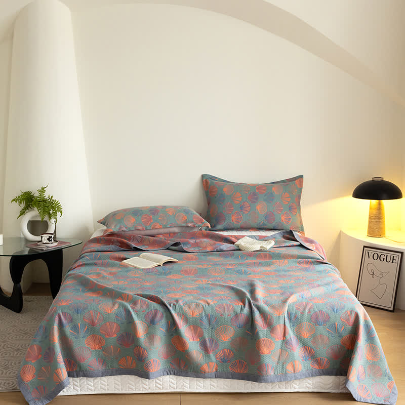 Couette en gaze de coton respirante avec coque colorée