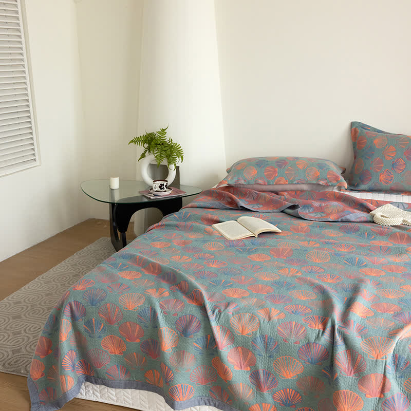 Couette en gaze de coton respirante avec coque colorée