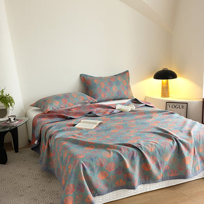 Couette en gaze de coton respirante avec coque colorée