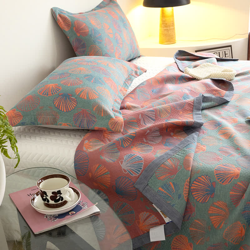 Couette en gaze de coton respirante avec coque colorée
