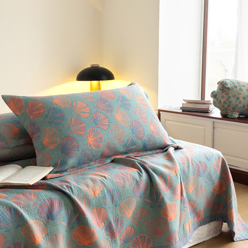 Couette en gaze de coton respirante avec coque colorée