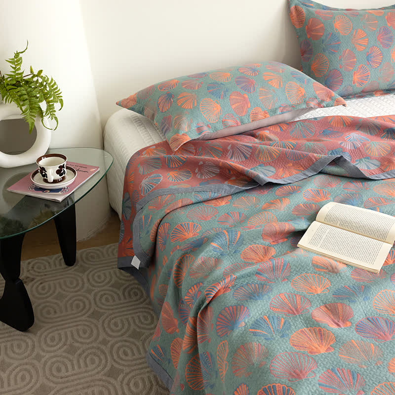 Couette en gaze de coton respirante avec coque colorée