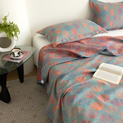 Couette en gaze de coton respirante avec coque colorée