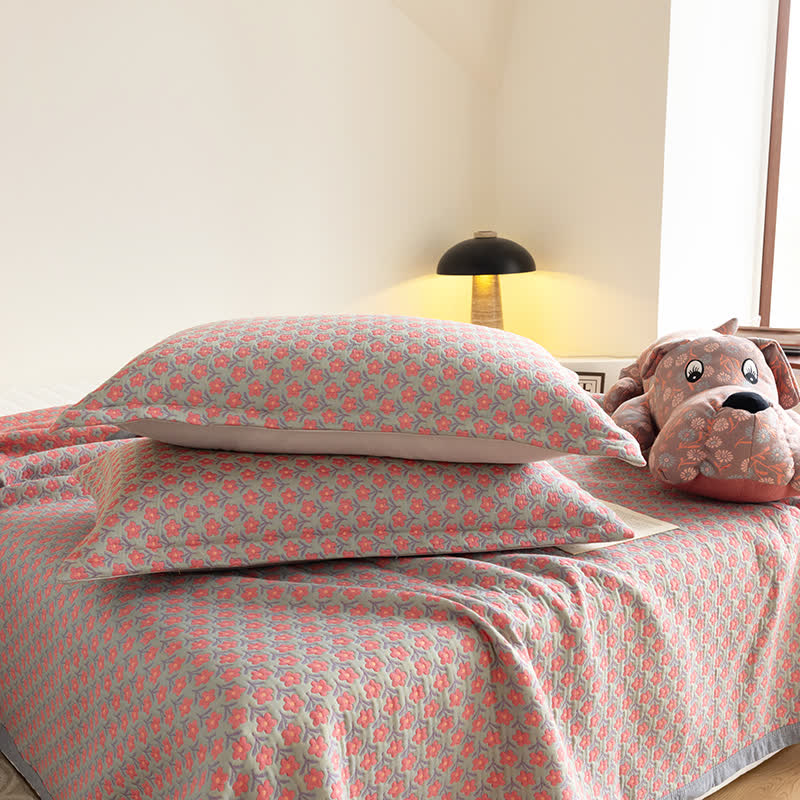Couette d'été en gaze de coton à belles fleurs