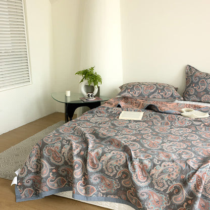 Couette d'été en gaze de coton à motif cachemire rétro