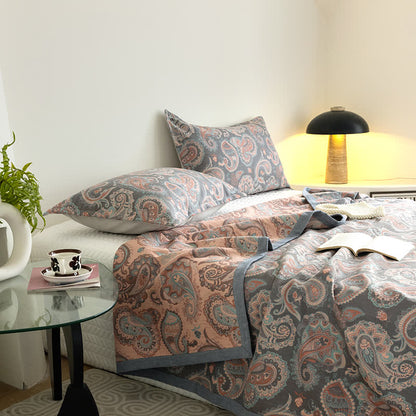 Couette d'été en gaze de coton à motif cachemire rétro