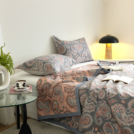 Couette d'été en gaze de coton à motif cachemire rétro