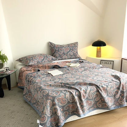 Couette d'été en gaze de coton à motif cachemire rétro