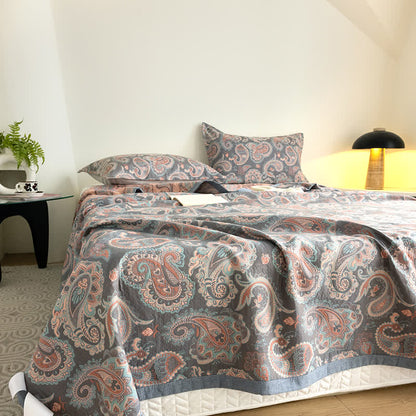 Couette d'été en gaze de coton à motif cachemire rétro