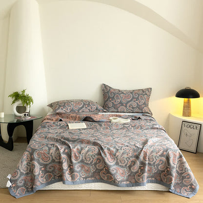 Couette d'été en gaze de coton à motif cachemire rétro