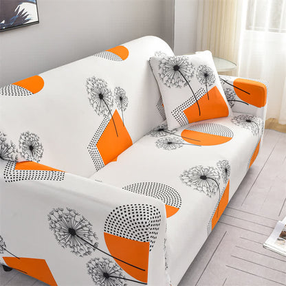 Housse de canapé extensible avec motif géométrique de pissenlit