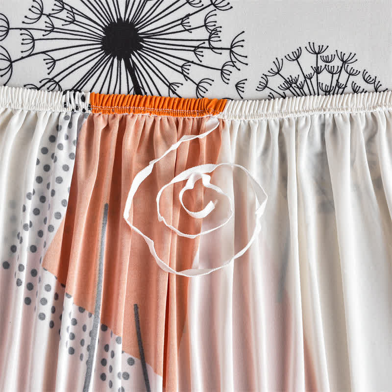 Housse de canapé extensible avec motif géométrique de pissenlit