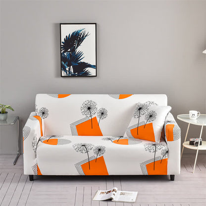 Housse de canapé extensible avec motif géométrique de pissenlit