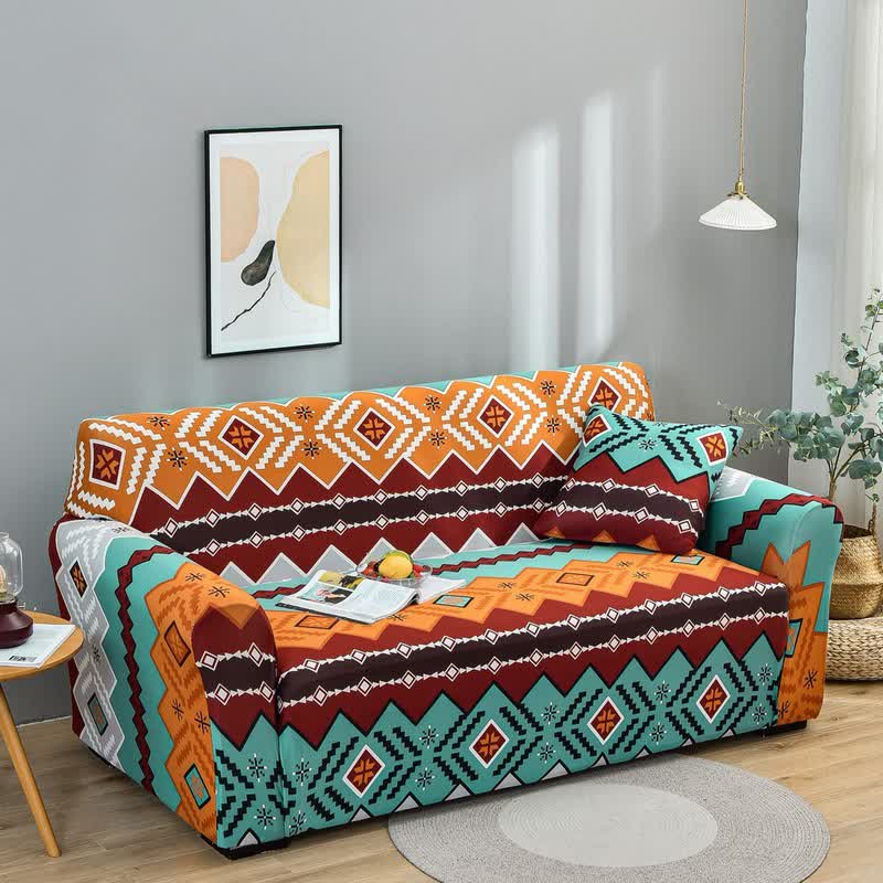 Housse de canapé élastique et extensible de style Navajo