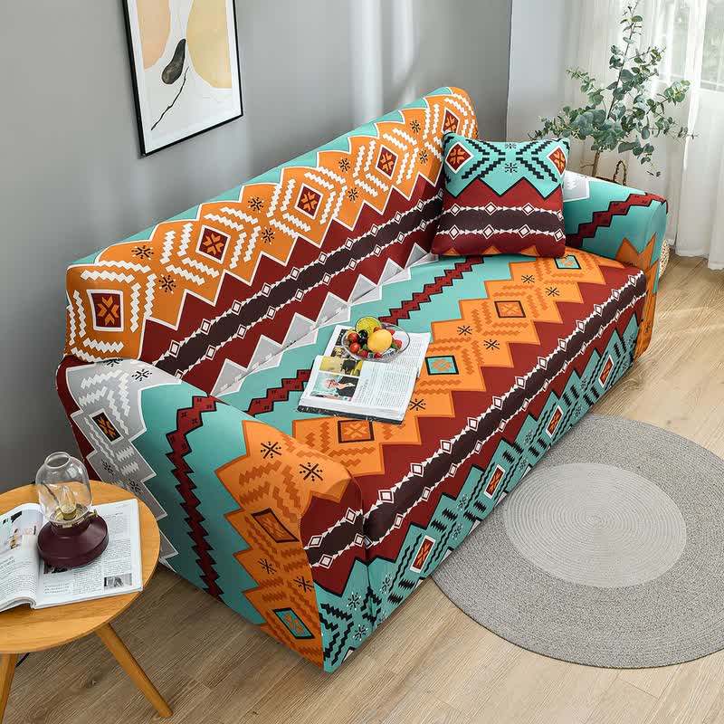 Housse de canapé élastique et extensible de style Navajo