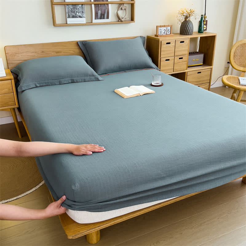 Drap-housse en gaze de coton uni