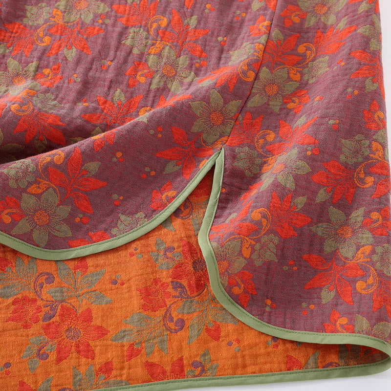 Ensemble pyjama en gaze de coton à motif floral et fermeture grenouille - image 4