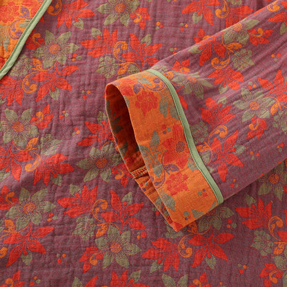 Ensemble pyjama en gaze de coton à motif floral et fermeture grenouille - image 5