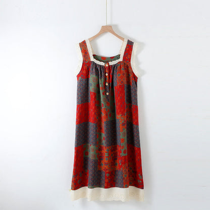 Chemise de nuit camisole rembourrée en pur coton