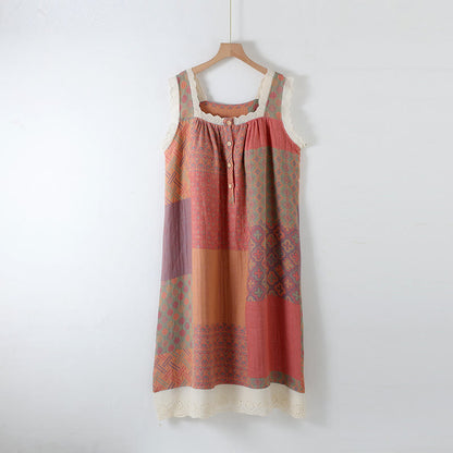 Chemise de nuit camisole rembourrée en pur coton