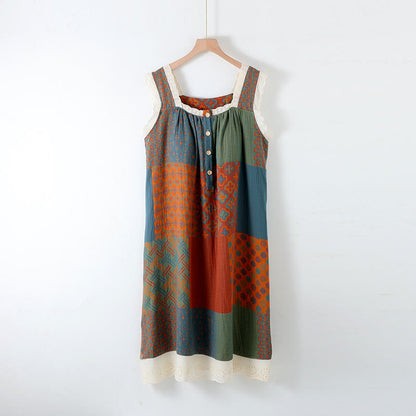 Chemise de nuit camisole rembourrée en pur coton