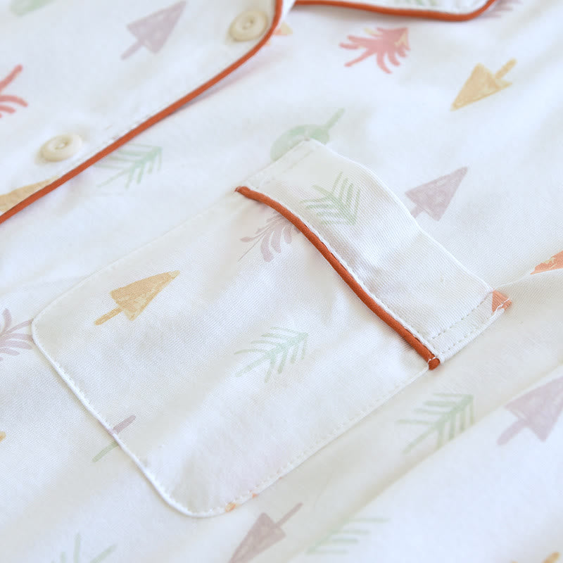 Ensemble de vêtements d'intérieur en pur coton avec motif sapin de Noël