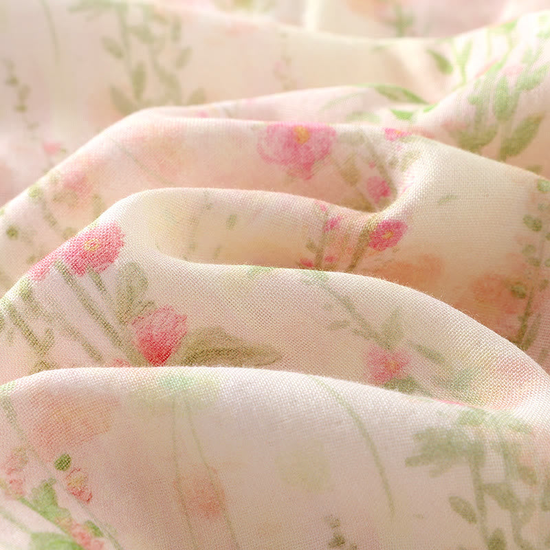 Ensemble de vêtements de nuit rembourrés en fibre de bambou à motif floral