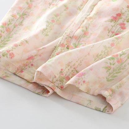 Ensemble de vêtements de nuit rembourrés en fibre de bambou à motif floral
