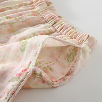 Ensemble de vêtements de nuit rembourrés en fibre de bambou à motif floral