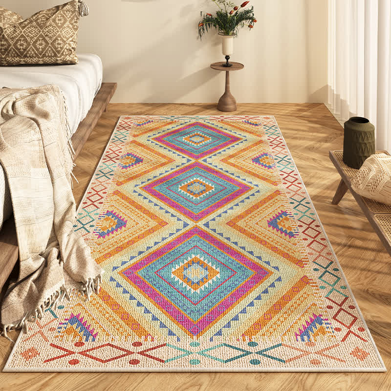 Tapis décoratif antidérapant de style ethnique