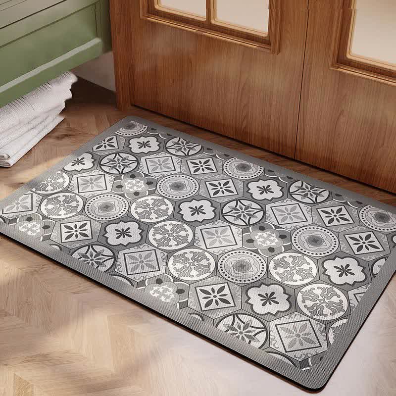 Tapis de bain élégant, doux et antidérapant de style bohème