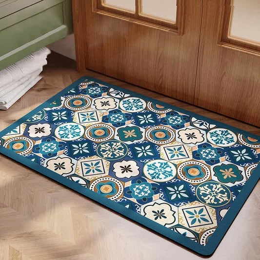 Tapis de bain élégant, doux et antidérapant de style bohème
