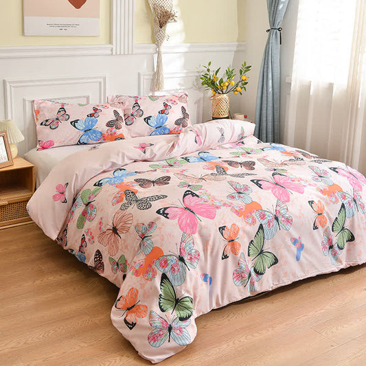 Linge de lit country, élégant et doux avec motif papillon