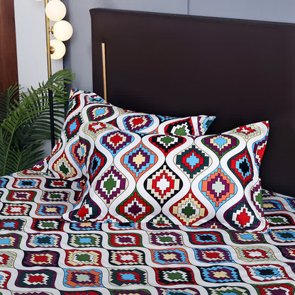 Linge de lit exotique et doux de style bohème (3 pièces)