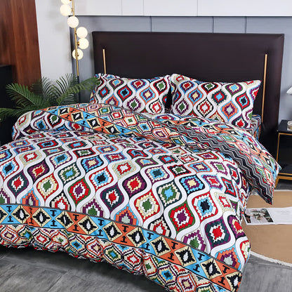 Linge de lit exotique et doux de style bohème (3 pièces)