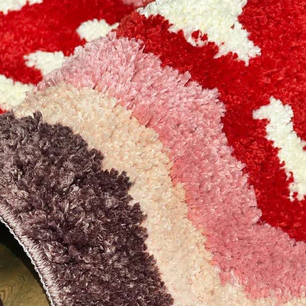Tapis touffeté I' M FINE avec lapin de dessin animé