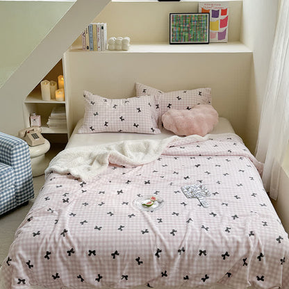 Couverture Sherpa avec nœud girly